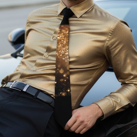 Chic gouden ombre sprankelende bruiloft stropdas