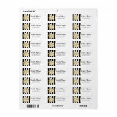 Chic Gouden Roos, Zwarte Strepen Adreslabel Etiket (Full Sheet)