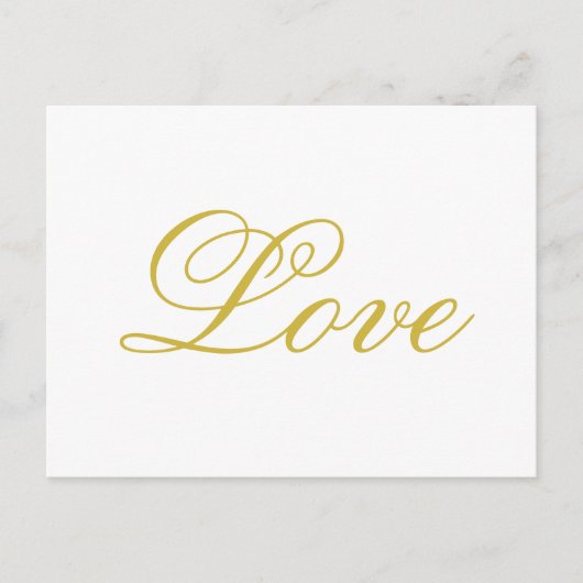 Chic Gouden Script Witte Liefde Calligrafie Bruilo Briefkaart (Voorkant)