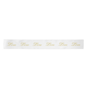 Chic Gouden Script Witte Liefde Calligrafie Lint