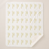 Chic Gouden Script Witte Liefde Calligrafie Sherpa Deken (Voorkant)