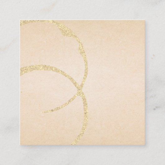 Chic Gouden Stain Vierkante Visitekaartje (Achterkant)