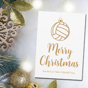 Chic Gouden Volleybal Prettig Kerstfeest Maatwerk Feestdagenkaart