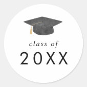Chic Grad Casquette Classe Année Sticker Graduatio (Devant)