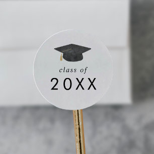 Chic Grad Casquette Classe Année Sticker Graduatio