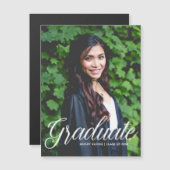 Chic Graduate Photo 2025 Magnet Faire-part (Devant / Derrière)