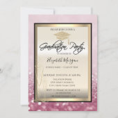 Chic Graduation Cap, Glass Glitter Bokeh Afstudere Kaart (Voorkant)