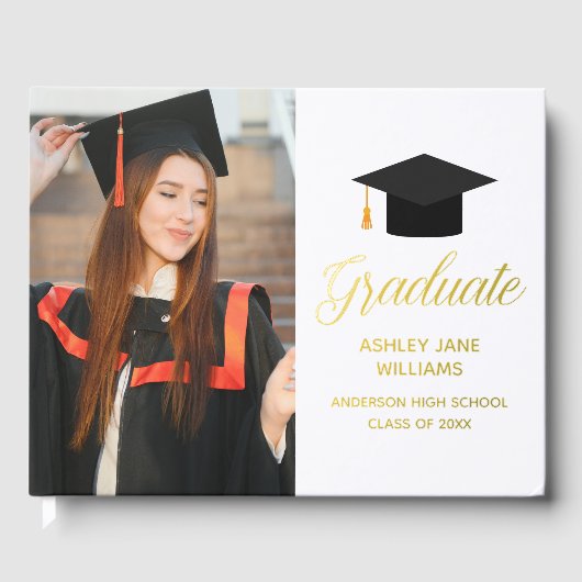 Chic Graduation Senior Portrait Photo Gold Foil (Recto)