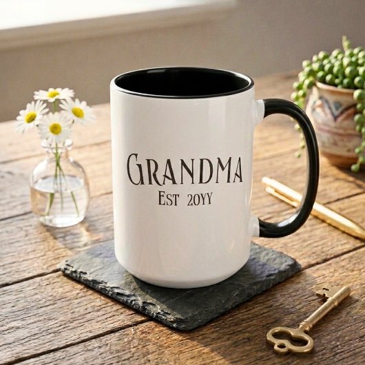 Chic Grandma Established Personalize Name Year Mok