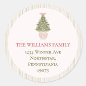 Chic Grandmillennial Christmas Envelope Seals Ronde Sticker (Voorkant)