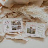 Chic Grandmillennial Coquette Kerst 5 Foto Feestdagenkaart