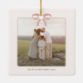 Chic Grandmillennial Coquette Kerstmis Keramisch Ornament (Achterkant)