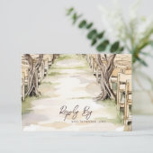 Chic Grapevine-geïnspireerde wijnmakerij rustieke RSVP Kaartje (Staand voorkant)