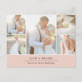 Chic Gratitude | Weddenfoto collage Hartelijk dank Briefkaart (Voorkant)
