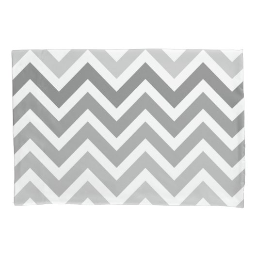 Chic Gray Chevron Ombre ZigZag Pattern Kussensloop (Voorkant)