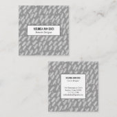 Chic Gray Minimal Stippen + Dashes Handmade Elegan Vierkante Visitekaartje (Voorkant / Achterkant)
