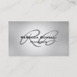 Chic Gray Monogram Manager Visitekaartje
