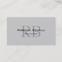 Chic Gray Monogram Manager Visitekaartje