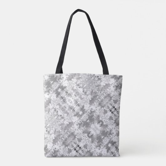 Chic Gray Pattern Monogrammed Draagtas (Achterkant)