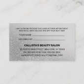 Chic Gray Silver Glitter Gradient Typografie Aanbevelingskaartje (Achterkant)