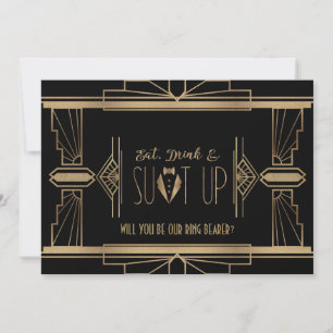 Chic Great Gatsby ZAL JE MIJN RING BEARER ZIJN Kaart
