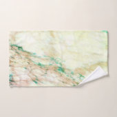 Chic Green Brown Cream Marmer Patroon Bad Handdoek (Handdoek)