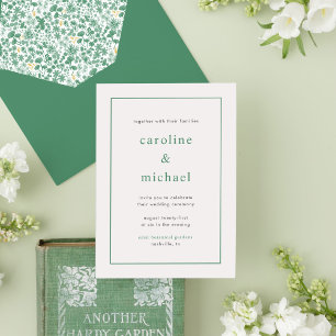 Chic Green Ditzy Floral Faire-part de mariage