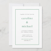 Chic Green Ditzy Floral Wedding Invitation Kaart (Voorkant)