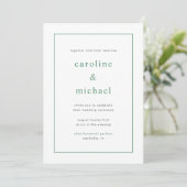 Chic Green Ditzy Floral Wedding Invitation Kaart (Staand voorkant)