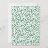 Chic Green Ditzy Floral Wedding Invitation Kaart (Achterkant)