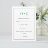 Chic Green Ditzy Floral Wedding RSVP Kaart (Staand voorkant)