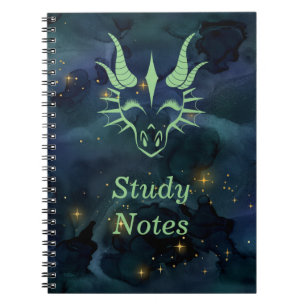 Chic Green Dragon Head & Dark Blue Universe Notitieboek