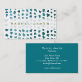 Chic Green en White Waterverf Stippen Visitekaartje (Voorkant / Achterkant)