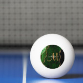 Chic Green Gold Glitter Agate Custom Monogram Pingpongballen (Net)