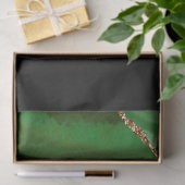 Chic Green Gold Glitter Agate Custom Monogram Tissuepapier (Geschenk)