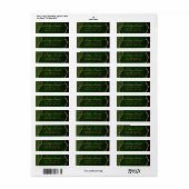 Chic Green Gold Glitter Agate Monogram Adres Etiket (Full Sheet)