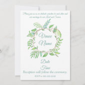 Chic Green Leaf Wreath met Business Verse Classi Kaart (Achterkant)