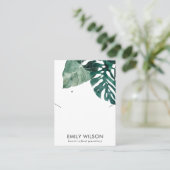 CHIC GREEN MOSTERA FAUNA KETTING EARRING DISPLAY VISITEKAARTJE (Staand voorkant)