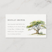 Chic Green Oak Tree Display Douche Baby shower Informatiekaartje (Voorkant)