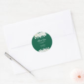 Chic Green Pastel White Rose Greenery Verjaardag Ronde Sticker (Envelop)