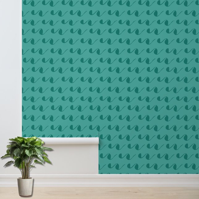 Chic Green Pattern Accent Behang (Creator heeft geüpload)