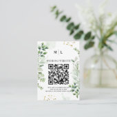 Chic Green QR Code Enclôture Invitation (Debout devant)