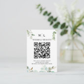 Chic Green QR Code Enclôture Invitation (Debout devant)