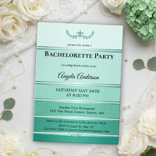 Chic Green Tone op Tone Striped Bachelorette Kaart