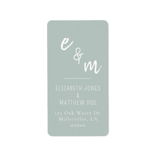 Chic Green Wedding Etiket (Voorkant)