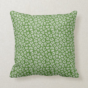 Chic Green & White Leopard Print Pattern Pillow Kussen