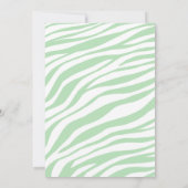 Chic Green Zebra Imprimer Invitations de douche nu (Dos)
