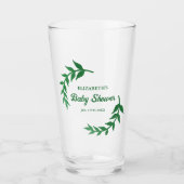 Chic Greenery Baby shower Glas (Voorkant)