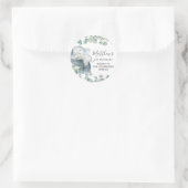 Chic Greenery Cute Elephant Boy Dank je wel Ronde Sticker (Tas)