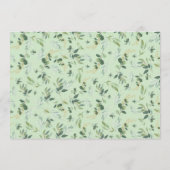 Chic Greenery Elephant Gender Neutral Baby shower Menu (Achterkant)